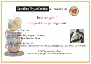 Tea/Food Pairing event details